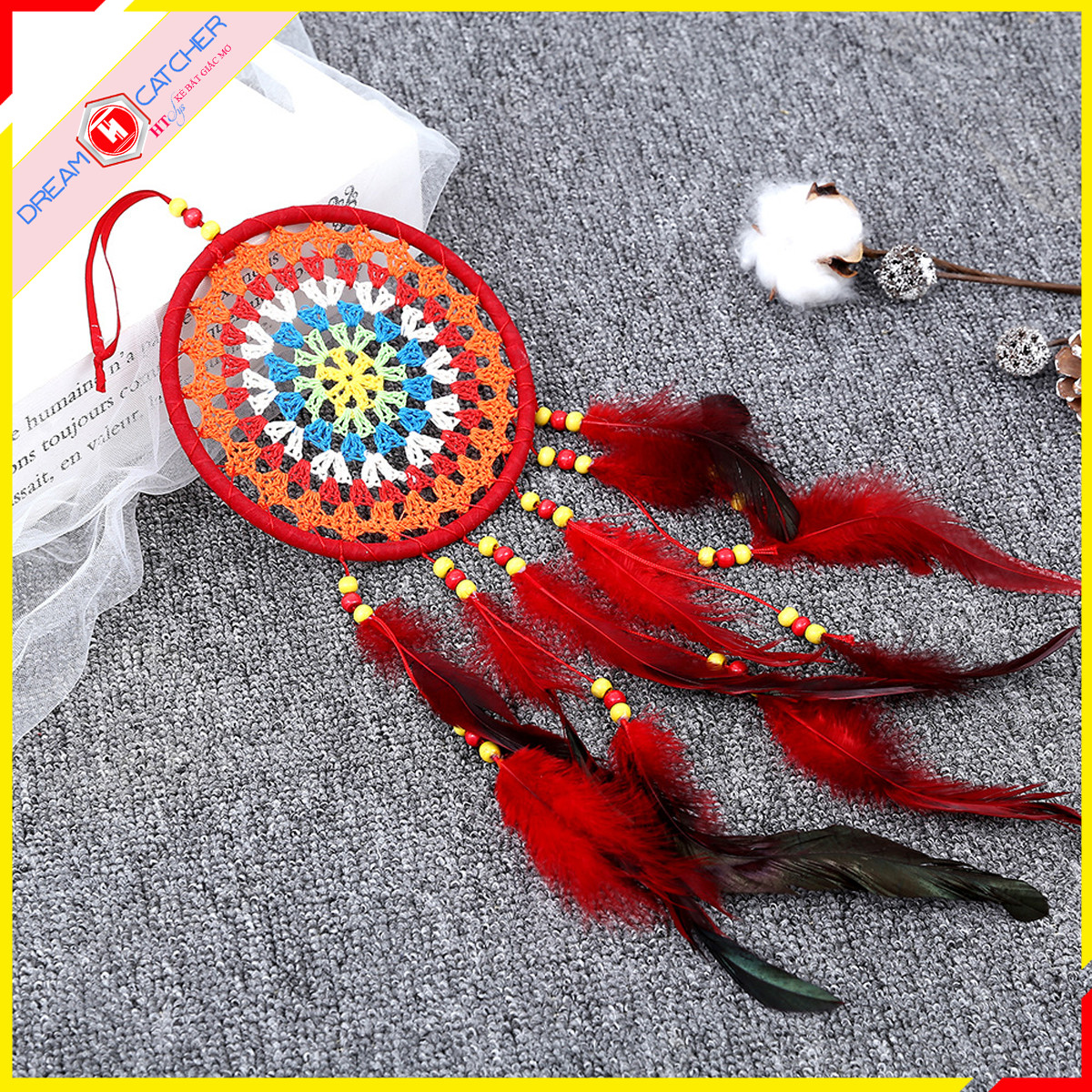 Lưới Giữ Giấc Mơ - HT SYS Dream Catcher - Vật Phẩm Trang Trí Phòng Ngủ, Phòng Khách - Đem đến những điều may mắn, tốt đẹp, giấc mơ ngọt ngào