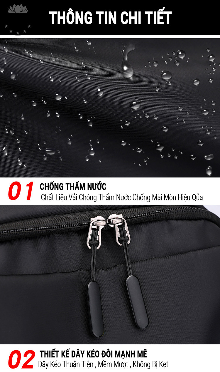 Balo Nam Chống Thấm Nước, Chống Xước, Chống Trộm, Thoáng Khí Phong Cách Thời Trang Besti BTY01 Chất Liệu Vải Cao Cấp Oxford - Hàng Chính Hãng