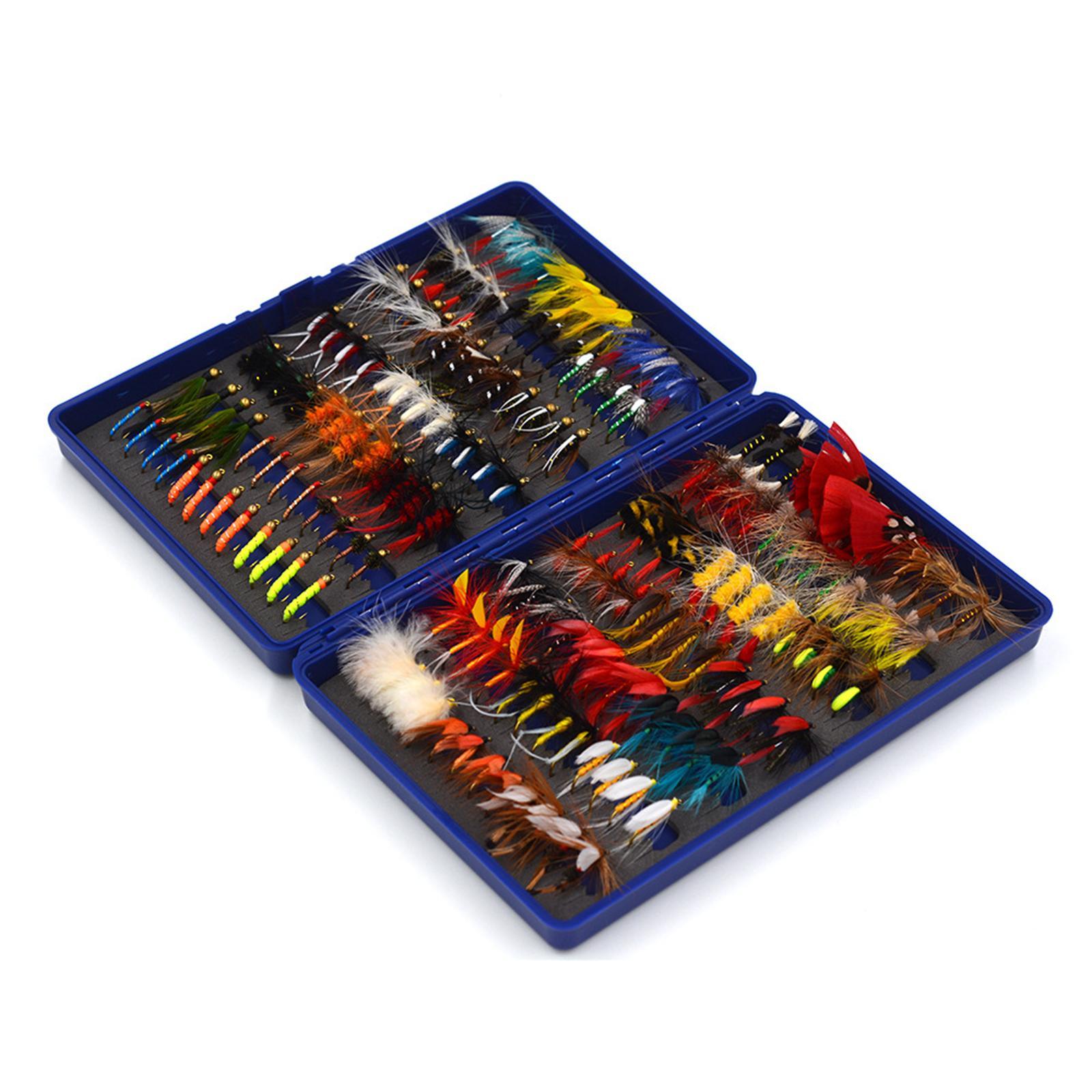 Fly Fishing Flies Assortment Fly Fishing Lures with Storage Box Hand Tied Fishing Baits Fishing Tackle for Reservoirs Trout Panfish Crappie