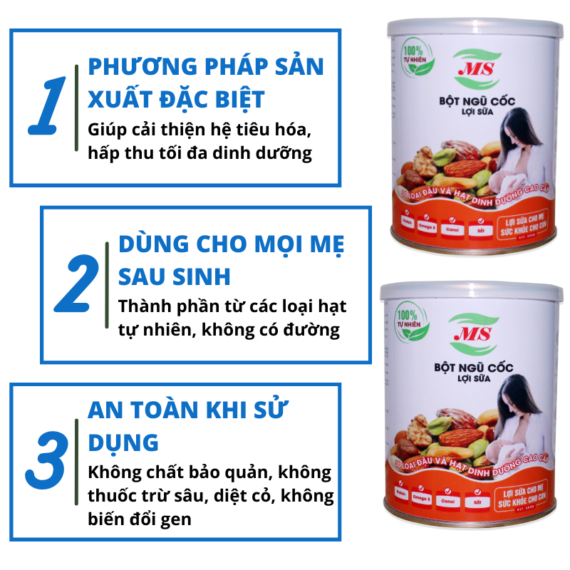 Ngũ Cốc Lợi Sữa (MS) - 500g 30 Loại Hạt mẫu mới - Bột Ngũ Cốc Lợi Sữa