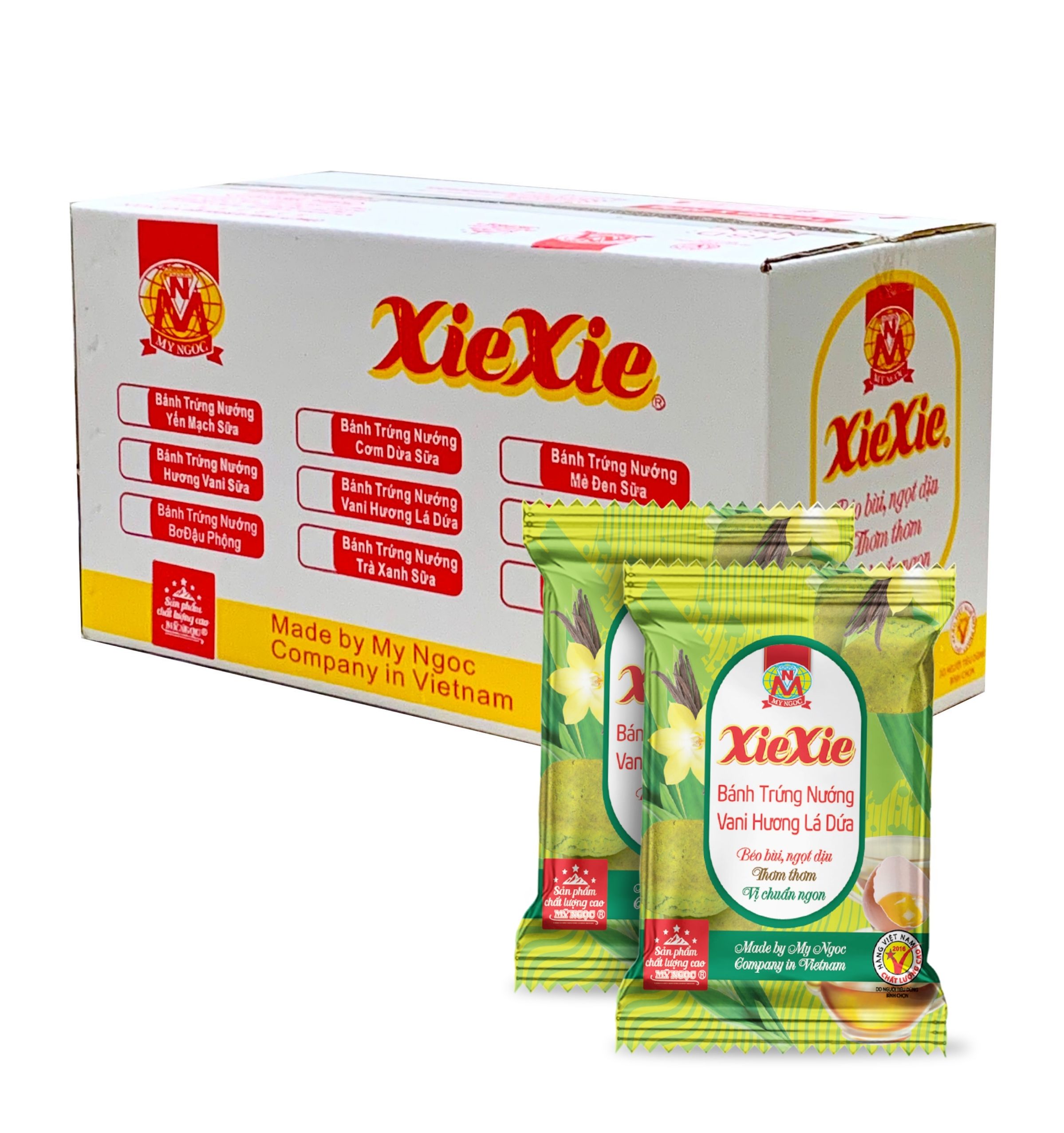 1 kg-1 Bánh trứng nướng XieXie VANI hương LÁ DỨA sữa tươi MỸ NGỌC