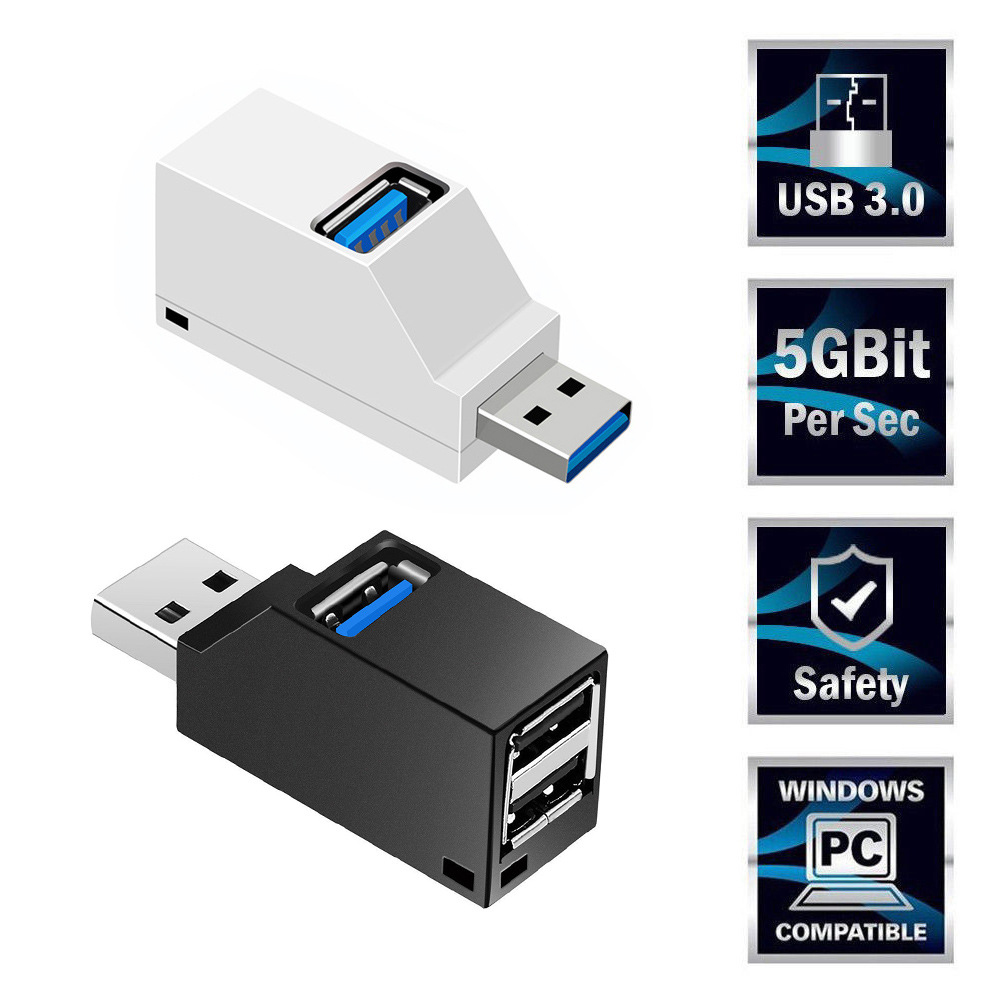 Bộ chia USB HUB 3 cổng USB 3.0 và USB2.0 độ cao cho máy tính, Laptop, PC, Tivi, Ô tô, xe hơi, thiết bị ngoại vi Dan House USB3.02.0