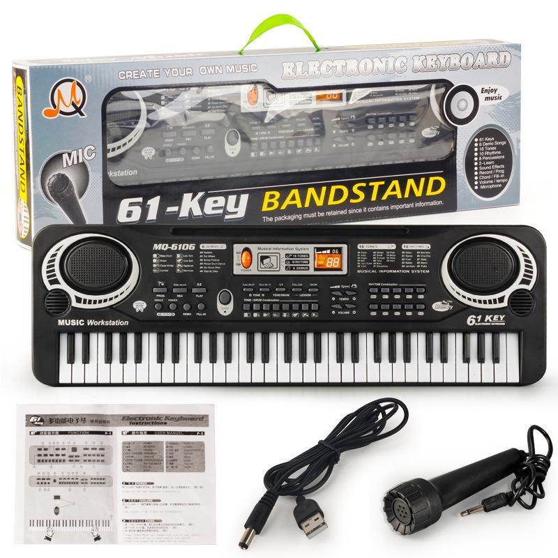 Đồ Chơi Đàn Piano 61 Phím + Tặng Kèm Sạc Và Mic Cho Bé Hàng Cao Cấp