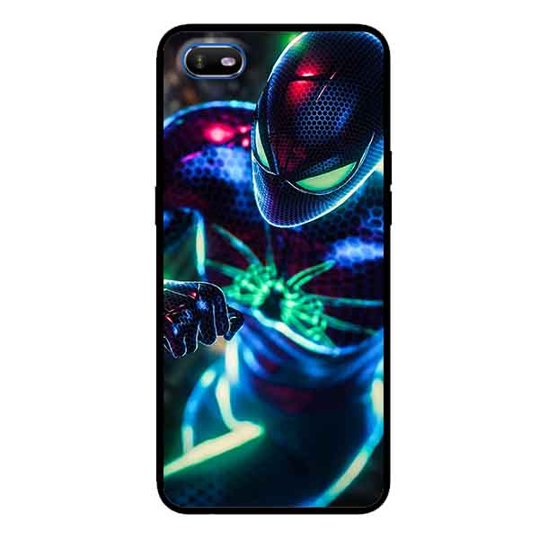 Ốp Lưng in cho Oppo A1K Mẫu Người Nhện Nền Neon - Hàng Chính Hãng