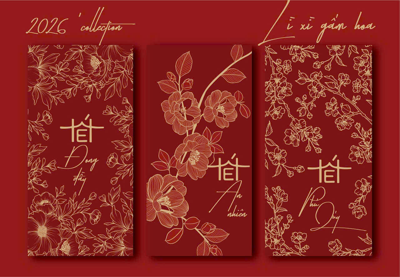 SET 60 Bao Lì Xì Tết 2026 Cao Cấp – Họa Tiết Hoa Vàng Sang Trọng – Bộ Lì Xì Tết Đỏ May Mắn - HÀNG CHÍNH HÃNG MINIIN