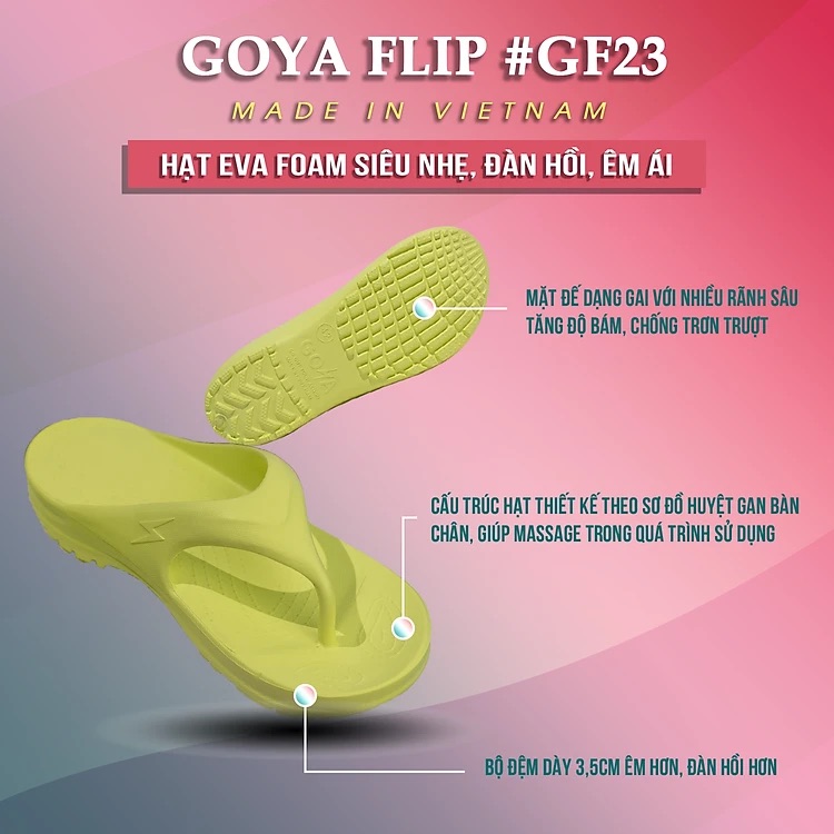 [HOT] Dép Thể thao chạy bộ Goya Flip GF23 - Màu Neon