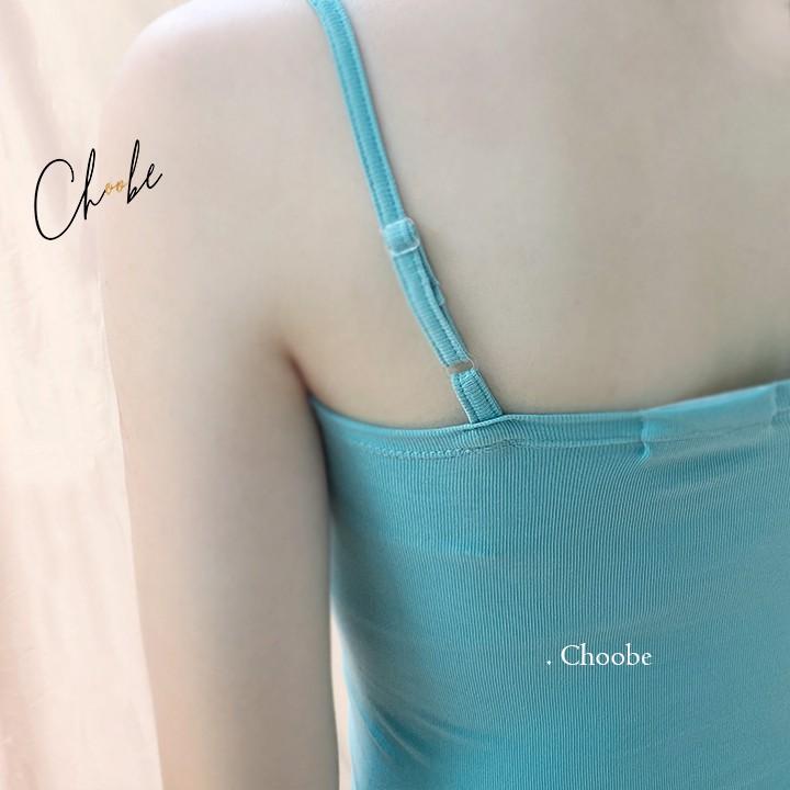 Áo croptop hai dây nữ Choobe không đệm dáng ôm vải cotton co giãn tốt có chốt điều chỉnh - A11