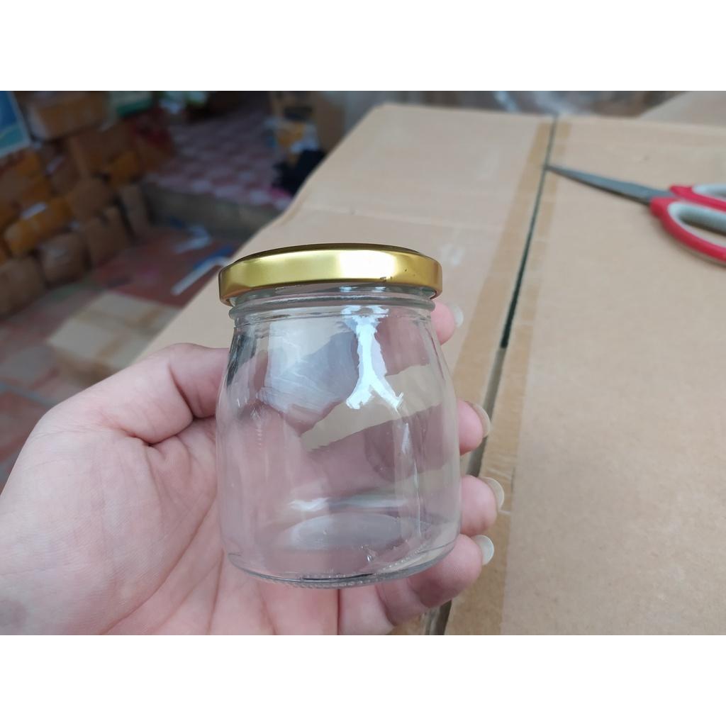 Set hũ thủy tinh nắp thiếc đẳng cấp dùng chưng yến, làm sữa chua, đựng hương liệu cỡ 150ml