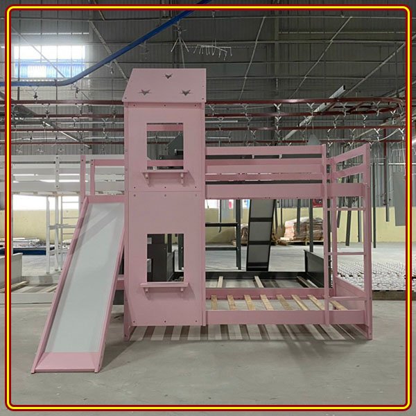 Giường 2 tầng 200m x 105cm Tundo màu hồng