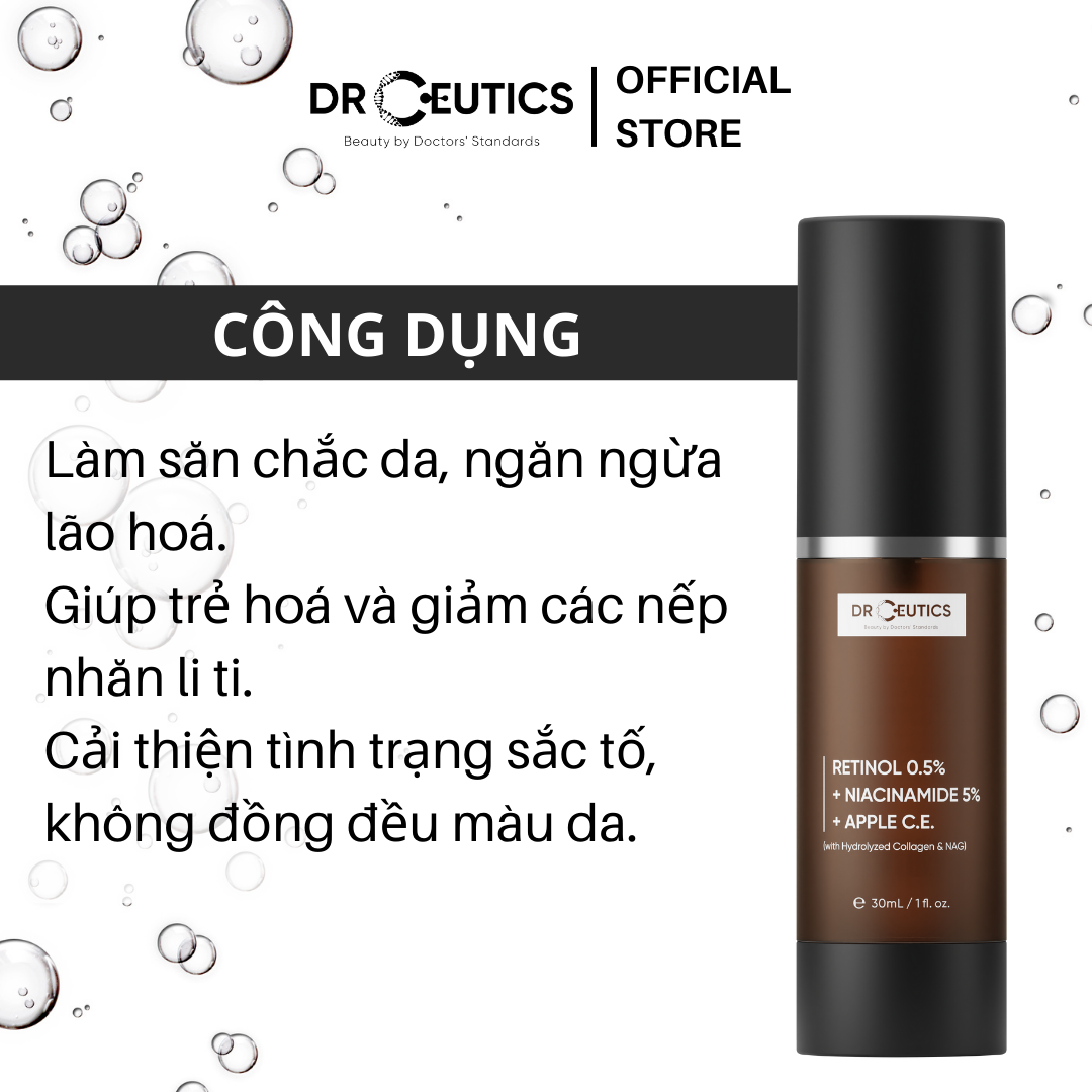 Kem Dưỡng Chống Lão DrCeutics Chứa Retinol Niacinamide Và Dịch Chiết Tế Bào Gốc Quả Táo (30ml)