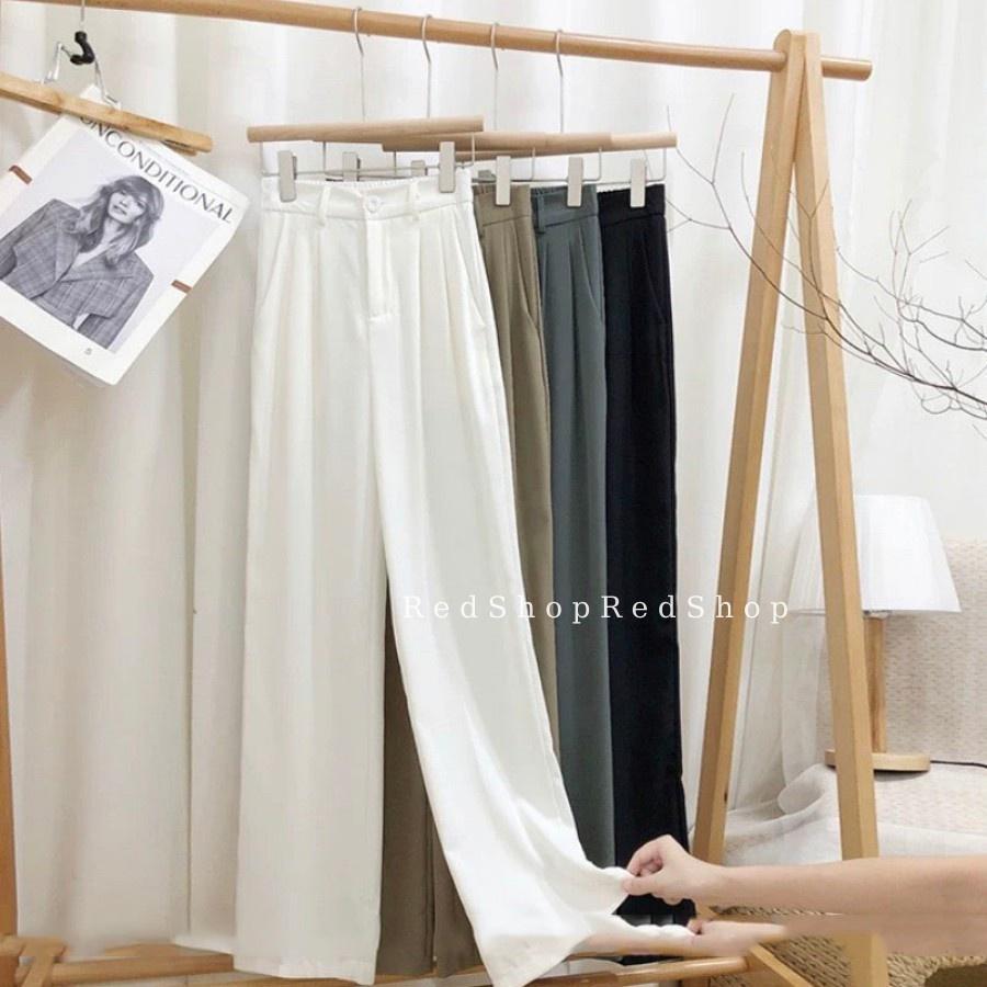 Quần Ống Suông Culottes Ulzang Dáng Dài - Quần ống Rộng Nữ Thiết Kế Cạp Cao Lưng Chun Chất Liệu Lụa Cát Hàn Cực Mềm Mịn