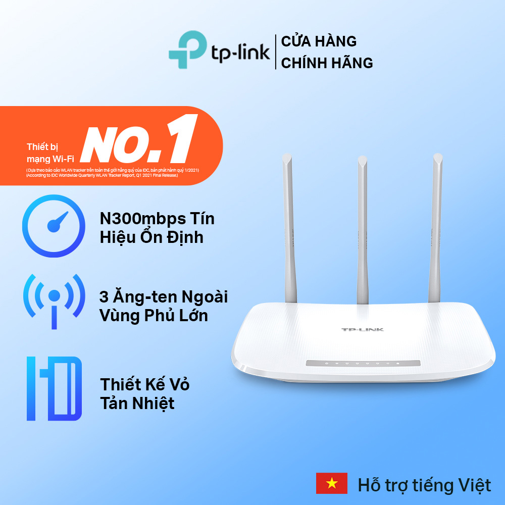 Bộ phát Wifi TP-LINK TL-WR845N 300 Mbps, 3 ăng ten rời - Hàng Chính Hãng