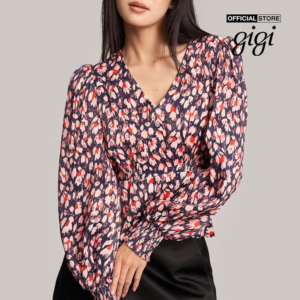 GiGi - Áo kiểu nữ cổ V tay dài bo gấu nữ tính G1110T222293