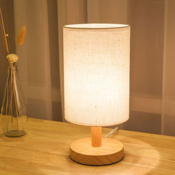 Đèn ngủ - đèn ngủ để bàn - đèn trang trí phòng ngủ - đèn gỗ - phong cách hiện đại TINA