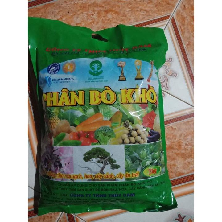 PHÂN BÒ KHÔ HỮU CƠ LÀM XỐP ĐẤT BÓN CÂY CẢNH-2KG