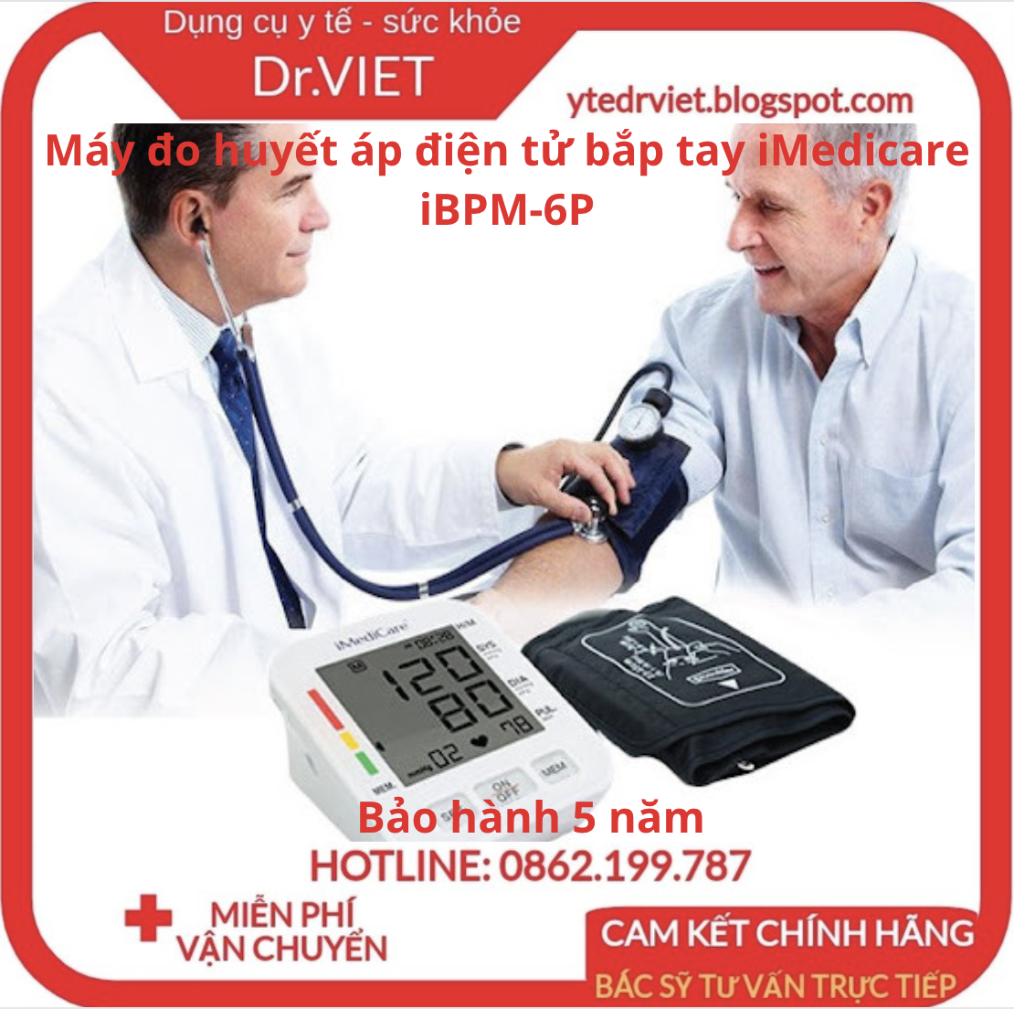 Máy đo huyết áp điện tử bắp tay iMediCare iBPM-6P