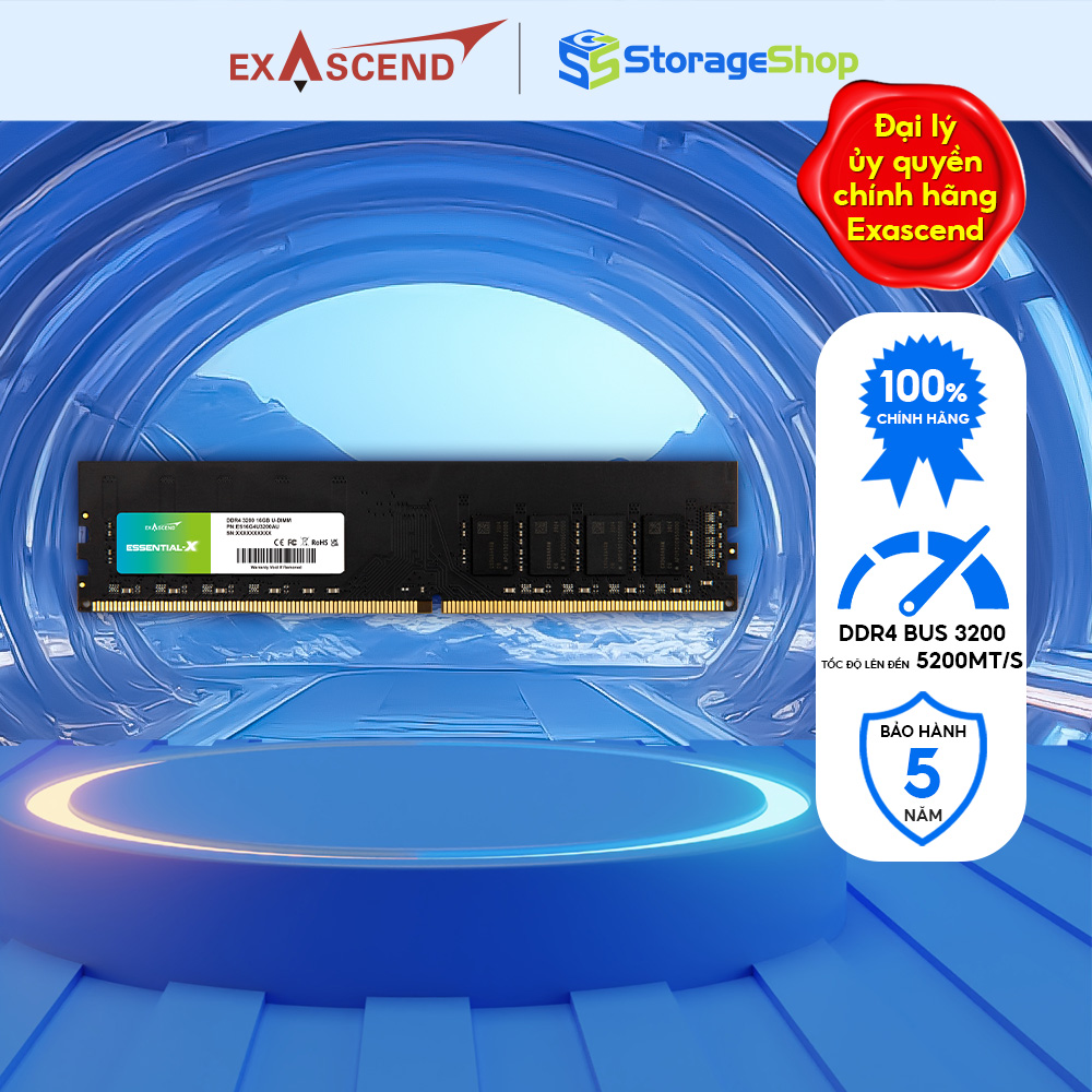 Ram PC Exascend Essential-X 16GB DDR4 bus 3200 Hàng chính hãng