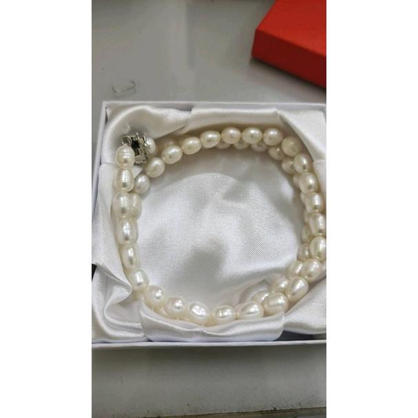 Vòng Cổ Hạt Gạo Màu Trắng 8 Ly Độ Sáng 4A, Dây Chuyền Ngọc Trai Nước Ngọt Tự Nhiên Sang Trọng - Ngọc Trai Trường Thịnh