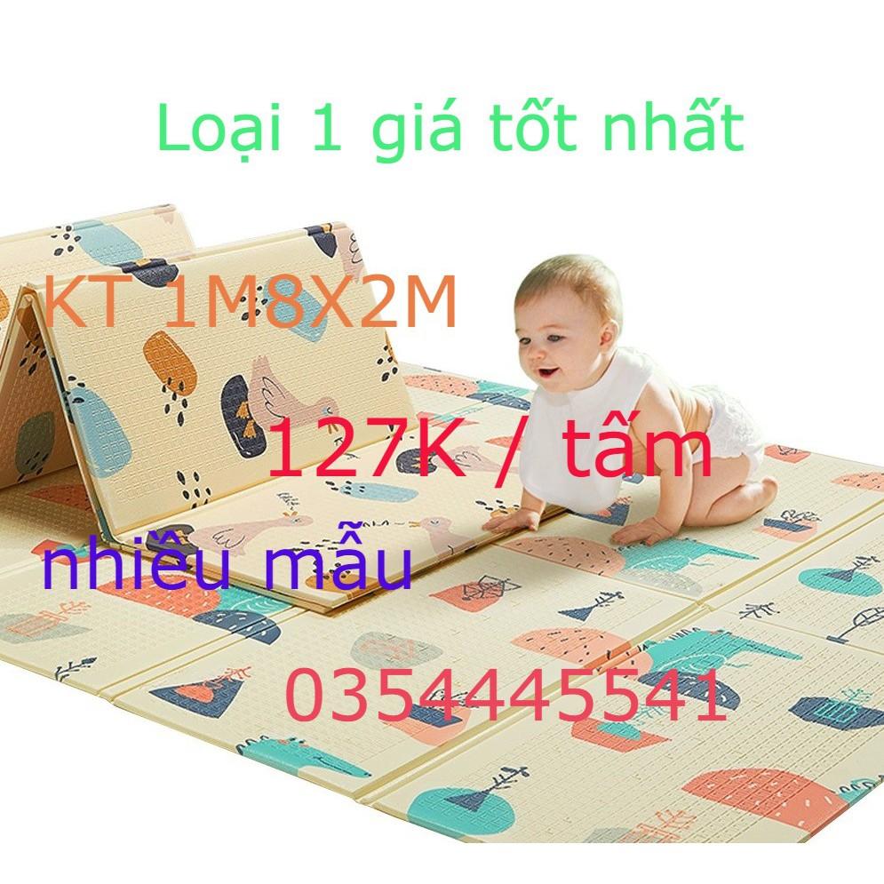 Thảm xốp gấp XPE 2 mặt phủ Silicone Hàn Quốc chống thấm tuyệt đối 1m8x2m