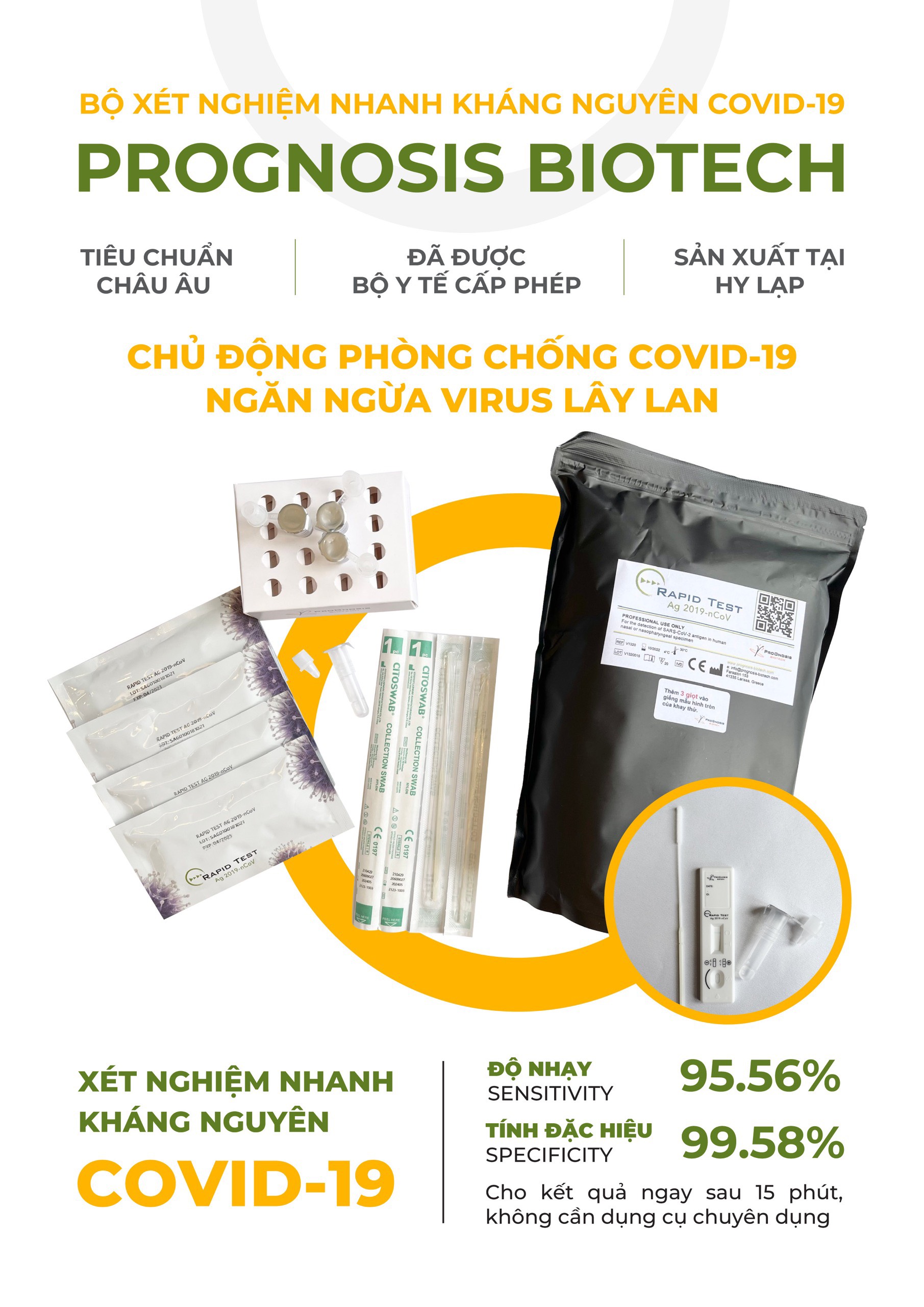 Bộ Kit Test - Xét Nghiệm Nhanh COVID-19 Rapid Test Ag 2019 nCoV- Hy Lạp