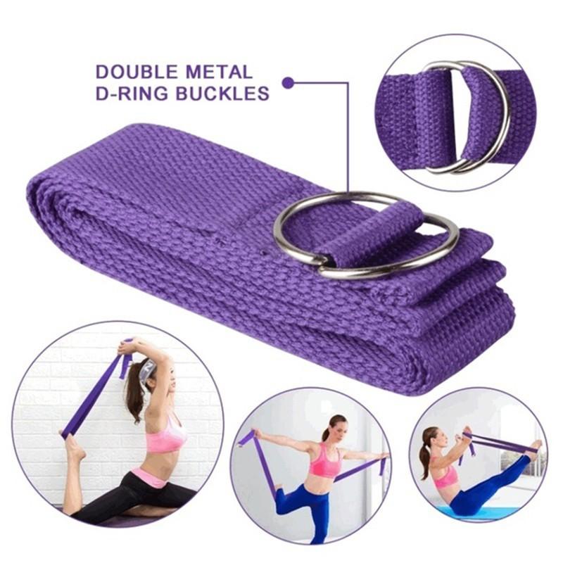 Combo 1 dây và 2 gạch tập yoga (Tím)