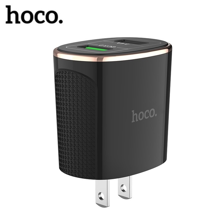 Củ sạc nhanh 18W tích hợp 2 cổng USB Quick Charge 3.0 nhãn hiệu Hoco C60 - Hàng chính hãng