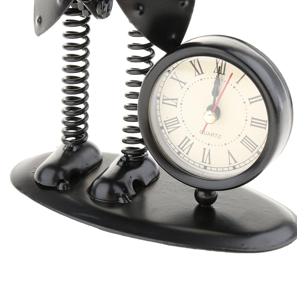 Metal Art Trumpet Player Figure Table Clock Home Table Ornaments Display