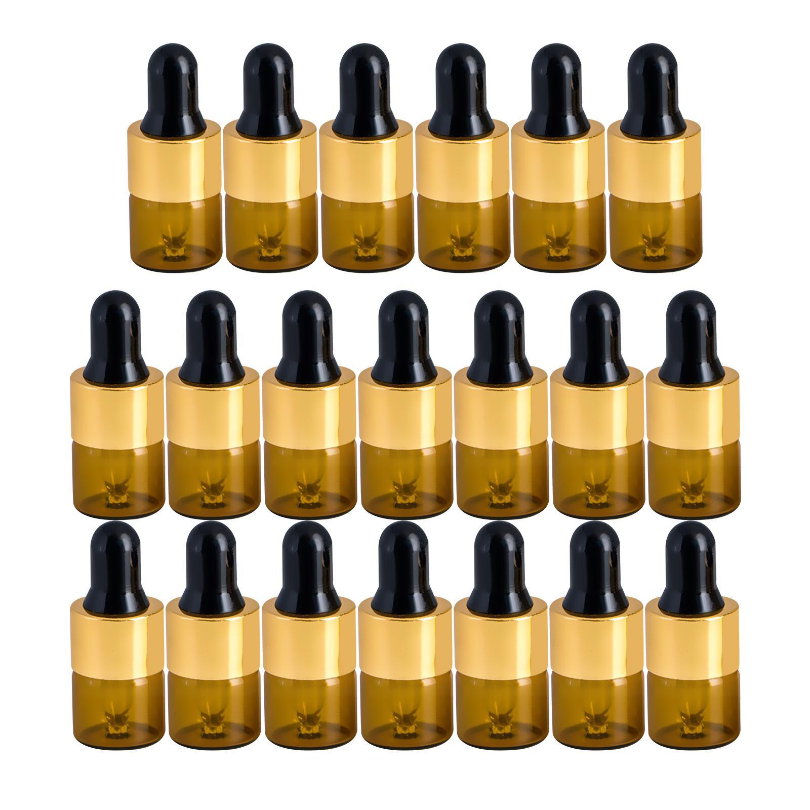 20x Dropper Bottles with Glass Eye Dropper Refillable for Perfume Storage