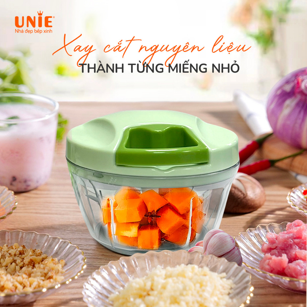 Bộ dụng cụ xay, cắt, nạo đa năng Unie UC400M, đã chức năng: Cắt, thái, bào rau củ đa năng, chất liệu cao cấp dễ vệ sinh