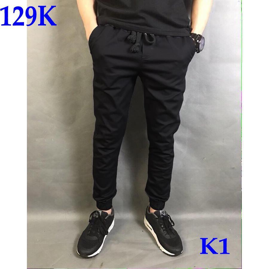 Quần Jogger kaki co giãn khóa zip không ra màu, không đổ lông