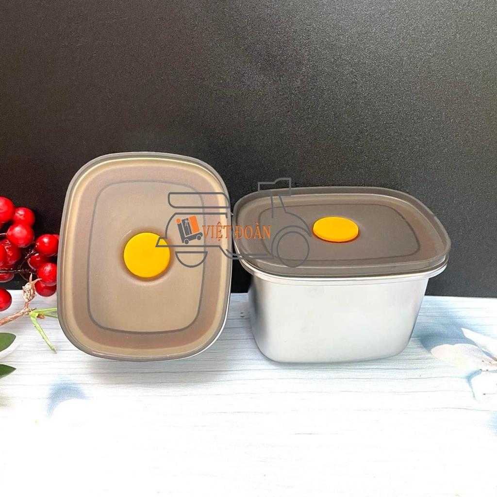 Hộp ĐỰNG TRỮ THỰC PHẨM INOX SUS 304 NẮP SILICON, BẢO QUẢN thực phẩm đảm bảo độ tươi ngon - Hạn chế BAY MÙI thực phẩm
