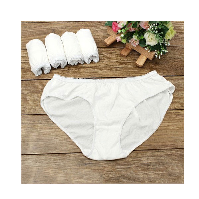 Túi 5 quần lót giấy trắng vải cotton cho mẹ bầu hoặc mẹ sau sinh ( Tặng 01 móc chịu lực 3D ngẫu nhiên )