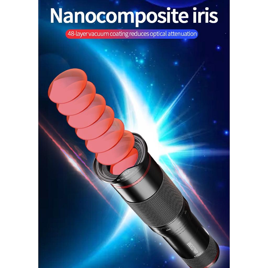 48X Optical Zoom Telescope Telephoto Lens Clip on for Mobile Cell Phone Camera
