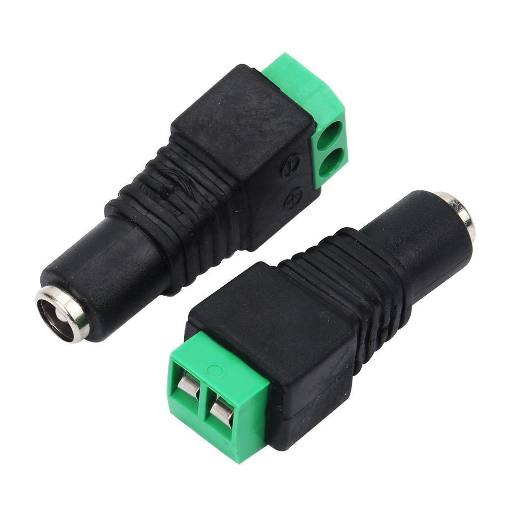 2.1mm DC female Jack Plug-in Power Connector Adapter Black