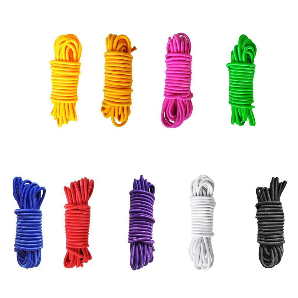 3pcs 5mm ELASTIC BUNGEE ROPE SHOCK CORD TIE DOWN, ROOF RACKS TRAILERS BOATS
