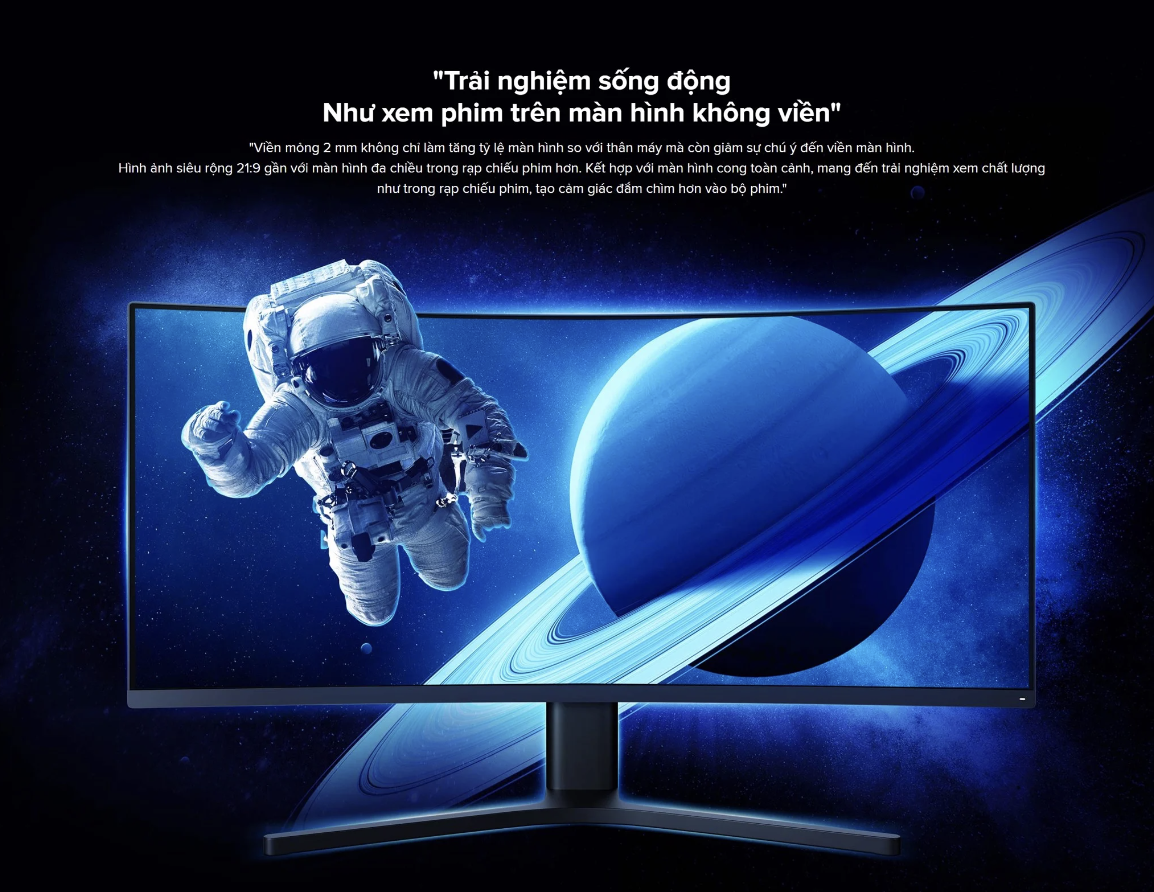 Màn Hình Cong Xiaomi Redmi Mi Curved G34WQi 34 Inch Tần Số 180 Hz 2K Có VESA Chơi Game Làm Việc Thoải Mái - Hàng Nhập Khẩu