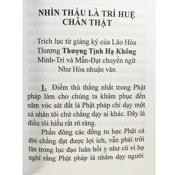 Sách - Nhìn Thấu Là Trí Huệ Chân Thật - Tịnh Không Pháp Sư - Anan Books