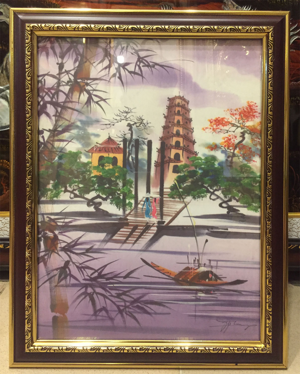 Tranh in lụa, bộ 3 tấm bắc - trung - nam