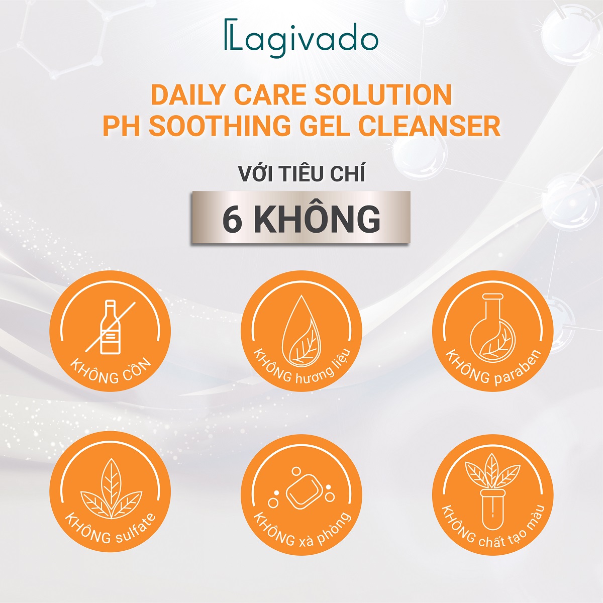 Sữa rửa mặt làm sạch sâu, không khô căng, giảm dầu nhờn Lagivado PH Soothing Gel Cleanser 200 ml