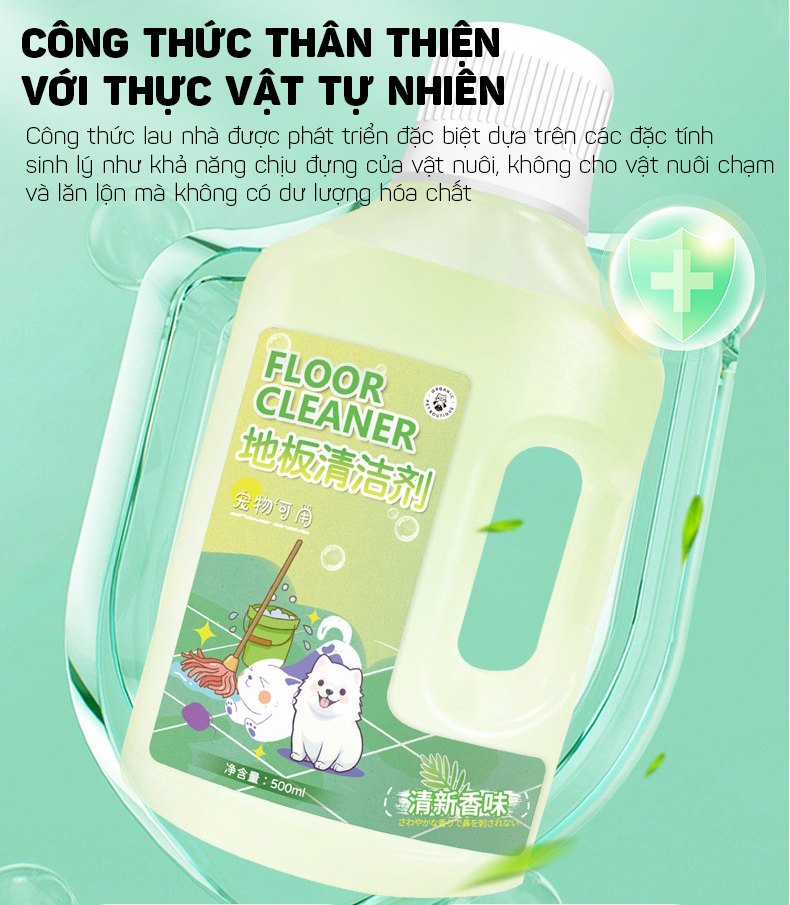 Nước Lau Sàn Khử Mùi Hôi, Nước Tiểu Chó Mèo 500ml FLOOR CLEANER - Hàng Nhập Khẩu