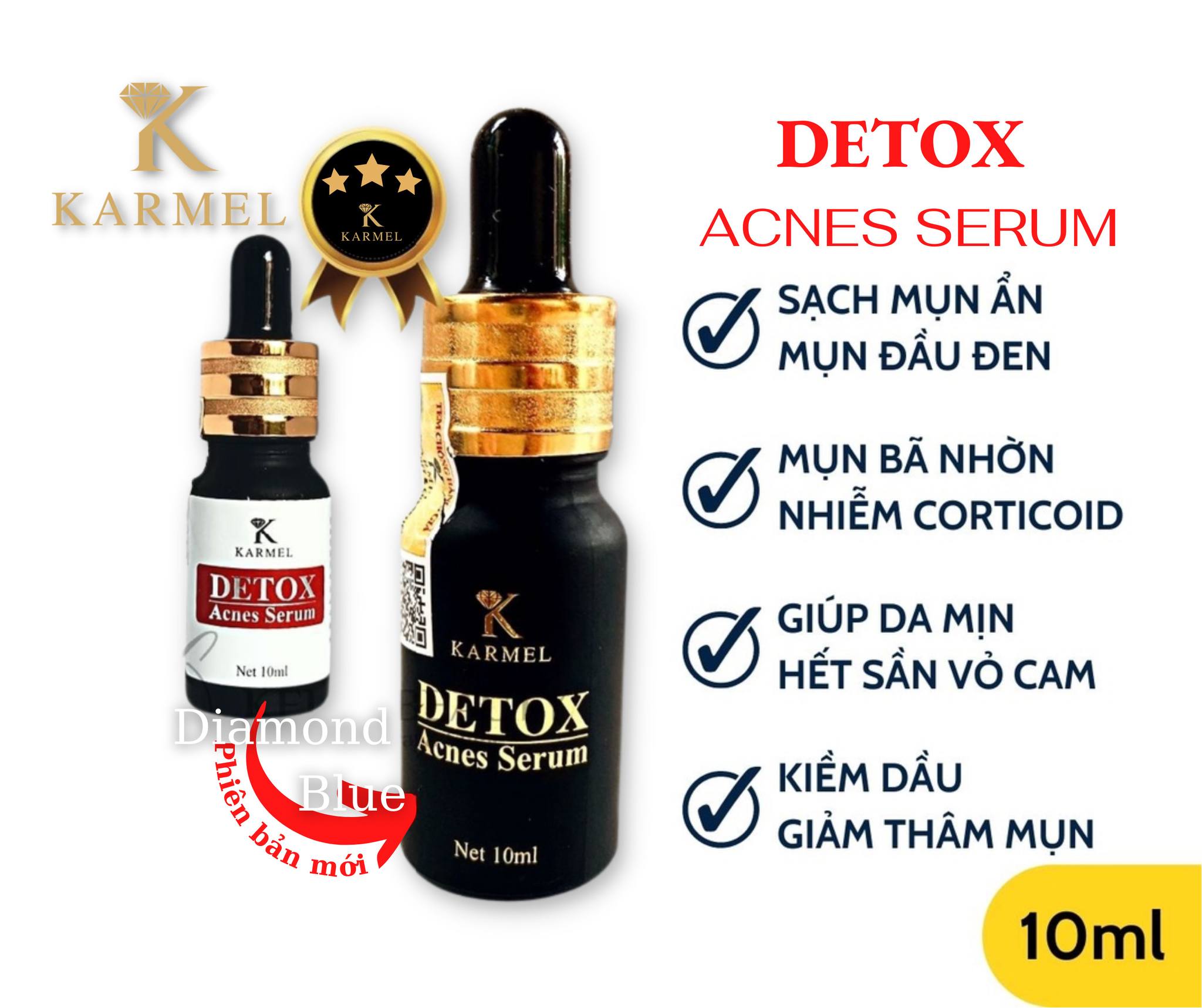 SERUM MỤN DETOX ACNES KARMEL 10ml -Ngừa Mụn, mờ vết thâm, mờ nám, tái tạo da, dưỡng trắng da