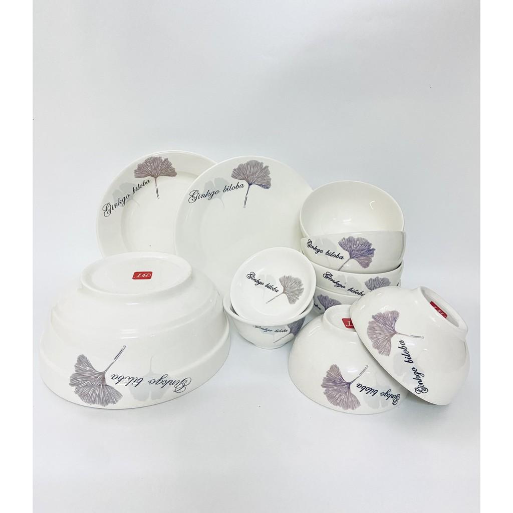 Bộ đồ ăn 11 món bát, đĩa, tô, chén gốm sứ cao cấp ,bộ tô chén,bộ bát đĩa gốm sứ cao cấp