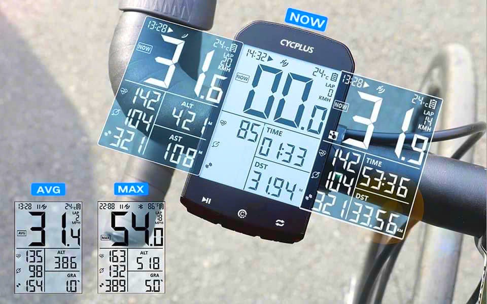 Cycplus M1 Đồng Hồ Tốc Độ Xe Đạp GPS ANT+ Bluetooth 5.0 Speedometer LCD 2.9