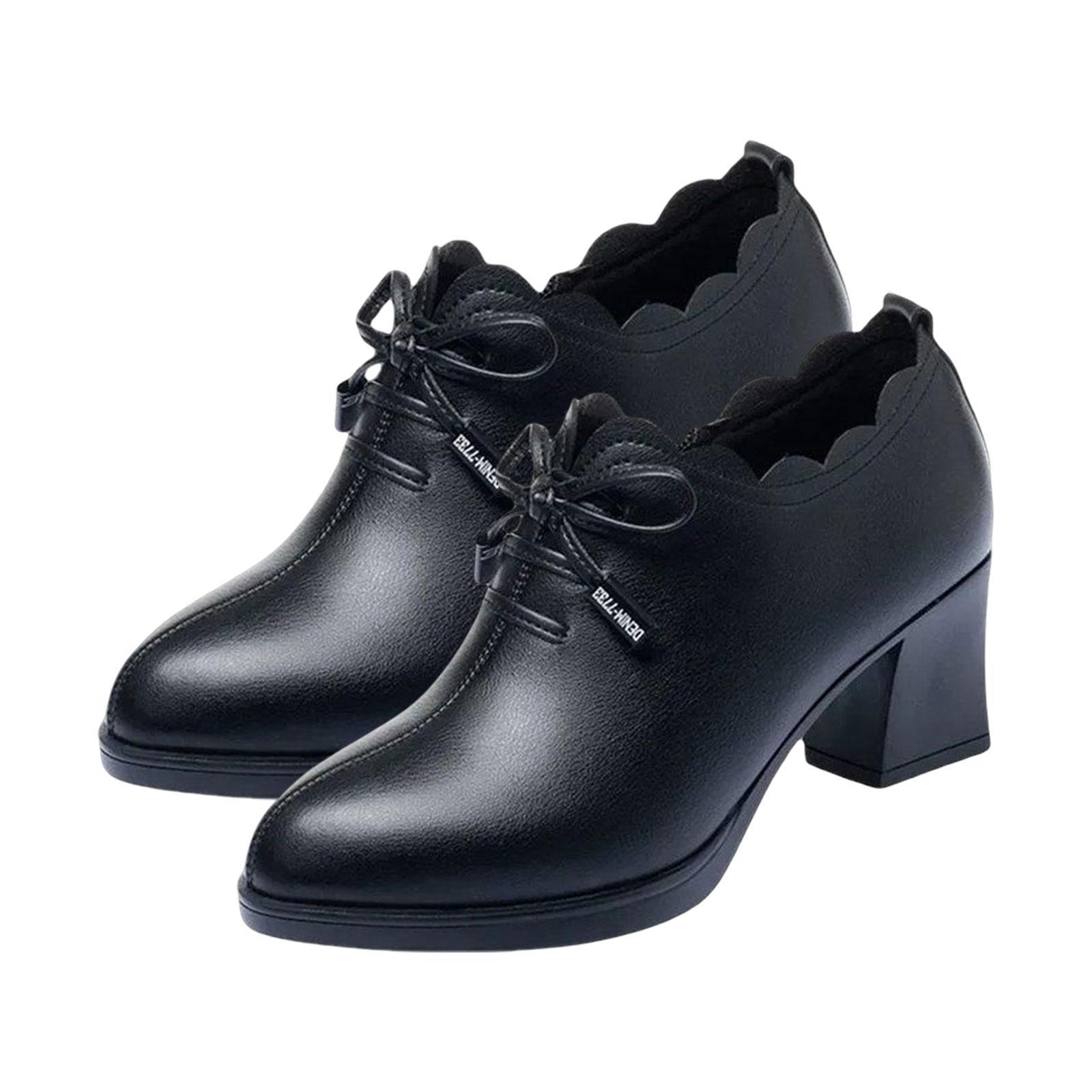 Women Low Heel Shoes Women’S Chunky Low Block Heels PU Comfortable Fashion for Party