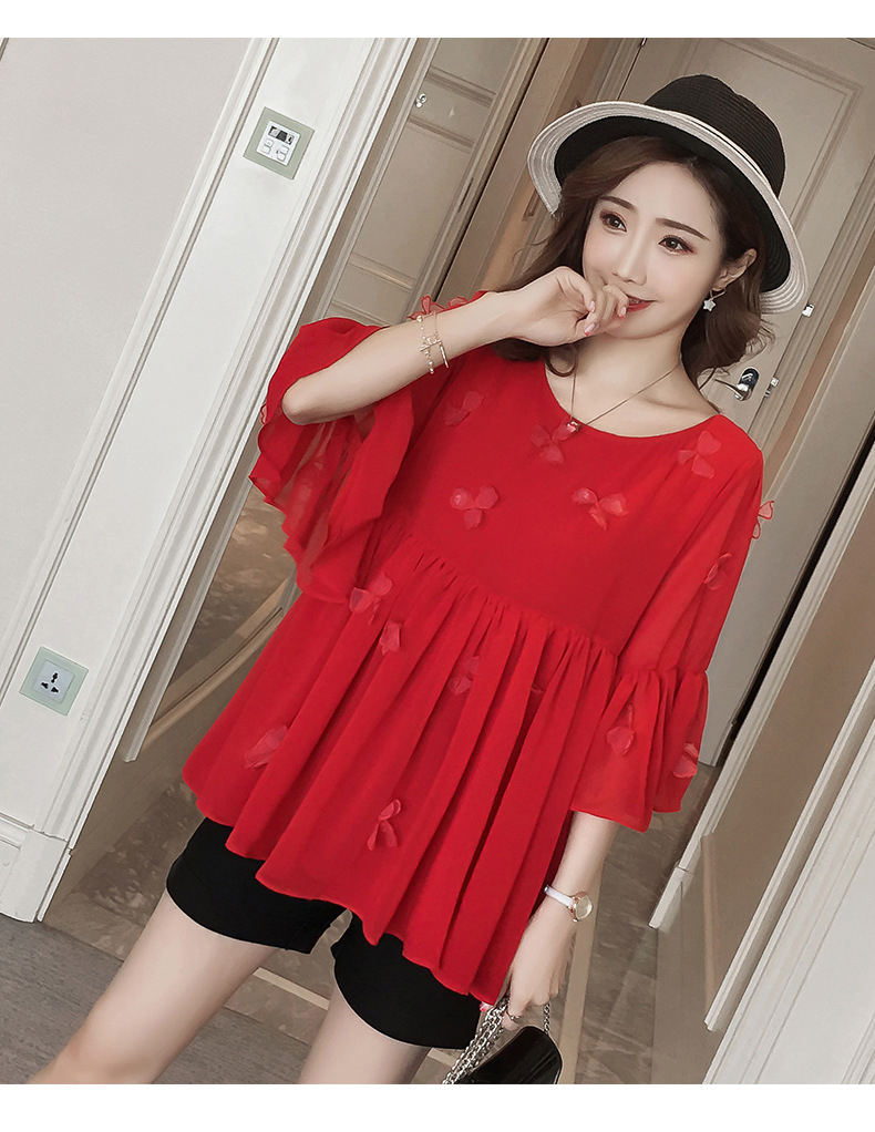 ÁO BẦU CHIFFON TAY LỬNG XÒE CHẤT VOAN CHIFON MỀM MÁT AB1241