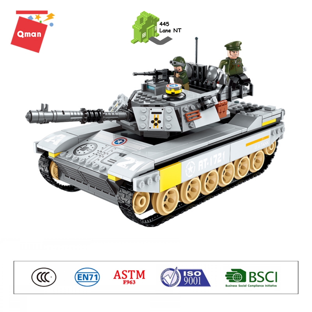 Đồ Chơi Lắp Ráp Lego Quân Sự Qman 1721 Xe Tăng Quân Đội Hồng Quân 482 Chi Tiết