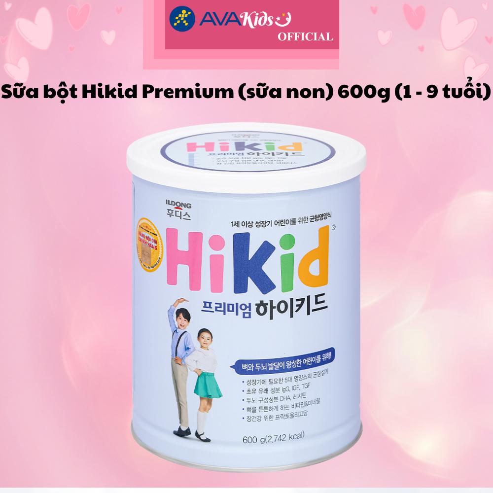 Sữa bột Hikid Premium (sữa non) 600g (1 - 9 tuổi) - Hàng Chính Hãng