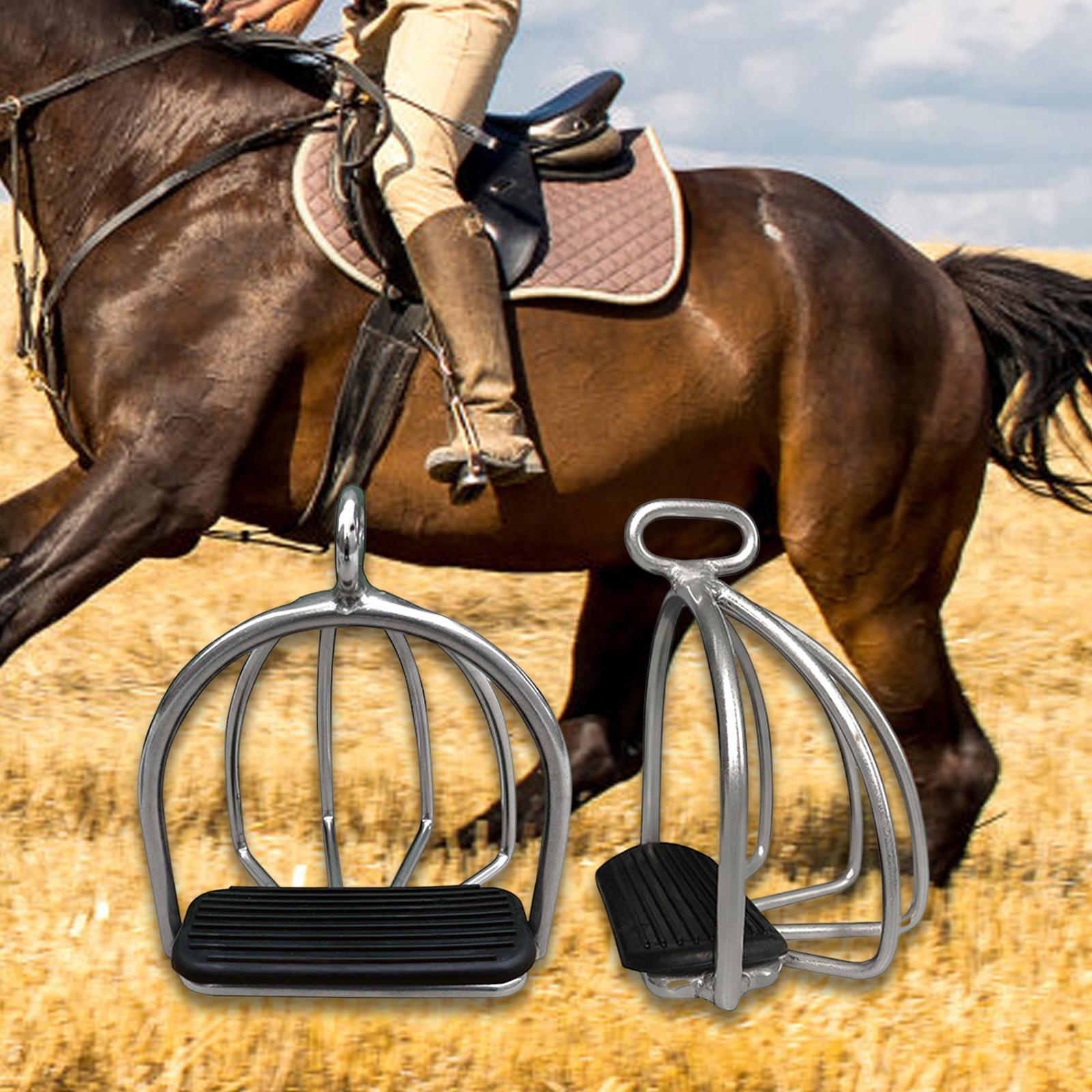 2Pcs Cage Horse Riding Stirrups Lightweight Equestrian Sports for Horse Riding Adults Accessories