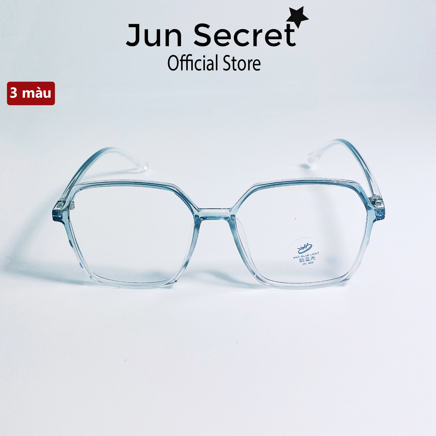 Mắt kính thời trang cao cấp Jun Secret gọng nhựa kiểu kính hình lục giác độc lạ, siêu đẹp dành cho nam và nữ JS20335