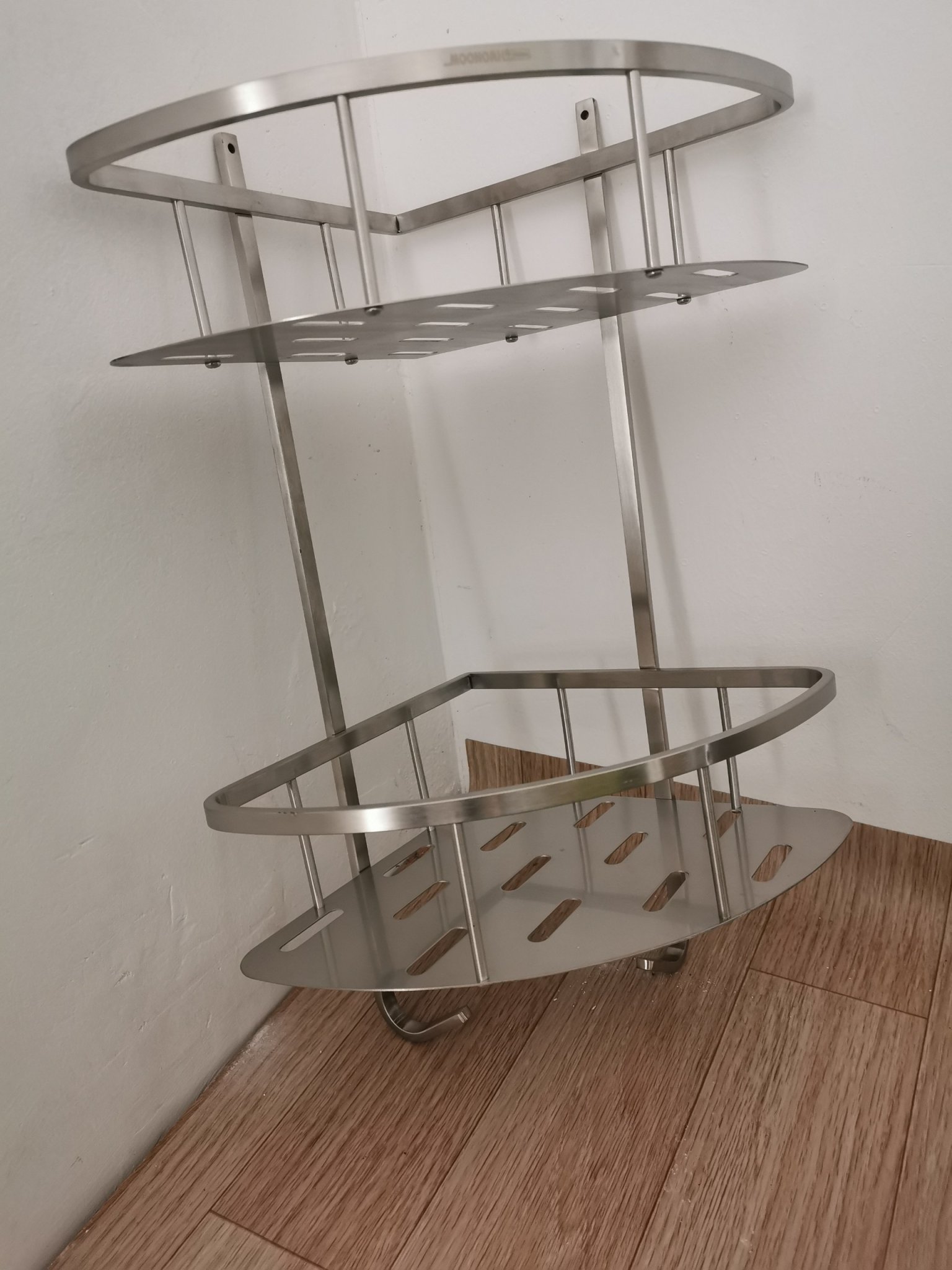 KỆ GÓC 2 TẰNG ĐỂ MỸ PHẨM PHÒNG TẮM INOX